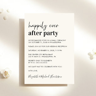 Invitation Réception De Mariage De Crème Moderne Minimale