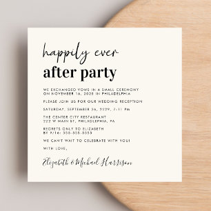 Invitation Réception De Mariage De Crème Photo Moderne