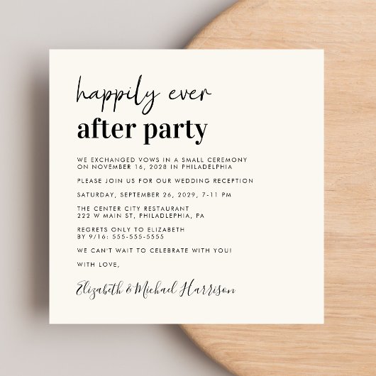 Invitation Réception De Mariage De Crème Photo Moderne