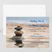 Invitation Réception de mariage de destination à la plage océ (Devant / Derrière)