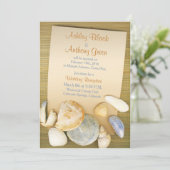 Invitation Réception de mariage de destination Beach Shells u (Debout devant)