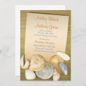 Invitation Réception de mariage de destination Beach Shells u (Devant / Derrière)