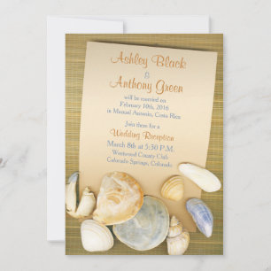 Invitation Réception de mariage de destination Beach Shells u