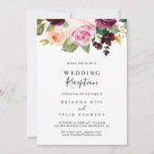 Invitation Réception de mariage de feuillage botanique floral (Devant)