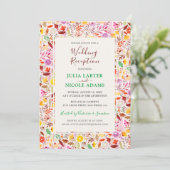 Invitation Réception de mariage de fleurs de tulipe d'été vib (Debout devant)
