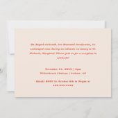 Invitation Réception de mariage de fugue moderne rétro (Dos)