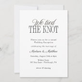 Invitation Réception de mariage de fuite "Nous avons noué le (Devant)