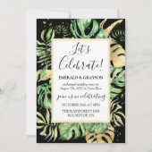 Invitation Réception de mariage de fuite tropicale (Devant)