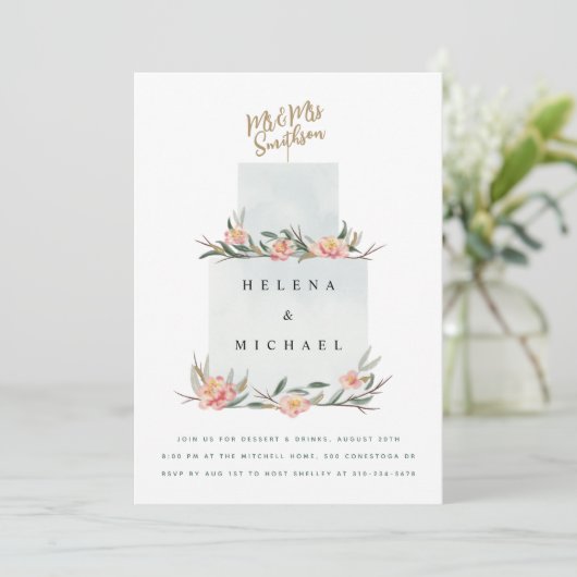 Invitation Réception de mariage de gâteau mariage (Debout devant)