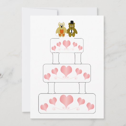 Invitation Réception de mariage de gâteau mariage (Devant)