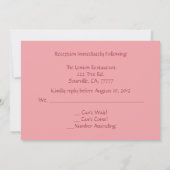 Invitation Réception de mariage de gâteau mariage RSVP (Dos)