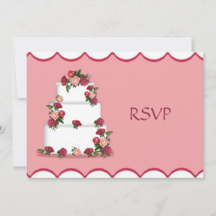 Invitation Réception de mariage de gâteau mariage RSVP