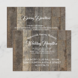 Invitation réception de mariage de grange en bois de style we