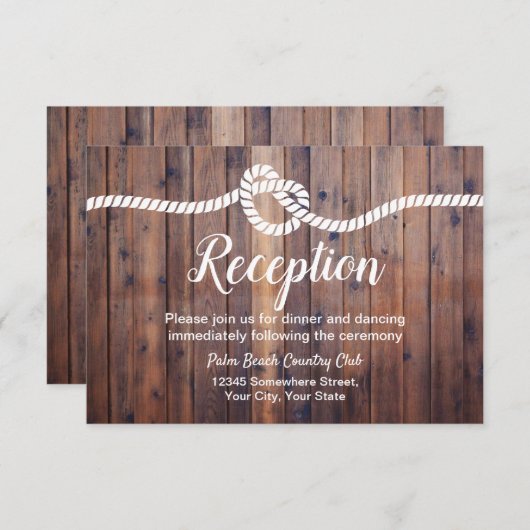 Invitation Réception de mariage de grange Rustic Tying the Kn (Devant / Derrière)