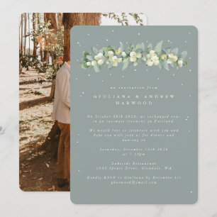 Invitation Réception de mariage de la canneberge verte+Eucaly