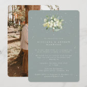 Invitation Réception de mariage de la canneberge verte+Eucaly (Devant / Derrière)