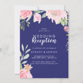 Invitation Réception de mariage de la marine Spring Peony seu (Devant)