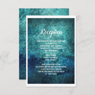 Invitation Réception de mariage de la marine turquoise Blue G