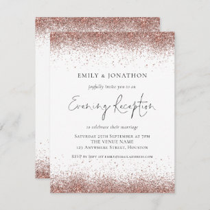 Invitation Réception de mariage de la Parties scintillant d'o