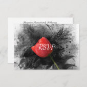 Invitation Réception de mariage de la tulipe rouge RSVP (Devant / Derrière)