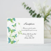 Invitation Réception de mariage de la vigne papillon bleu et (Debout devant)