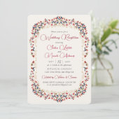 Invitation Réception De Mariage De Luxe Botanique Florale Pai (Debout devant)