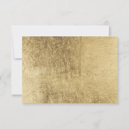 Invitation Réception de mariage de luxe en faux or (Dos)