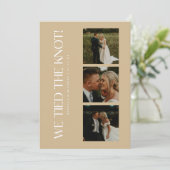 Invitation Réception de mariage de mariage discret Modern Bei (Debout devant)