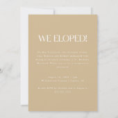 Invitation Réception de mariage de mariage discret Modern Bei (Dos)