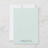 Invitation Réception De Mariage De Monnaie Moderne Minimale (Dos)