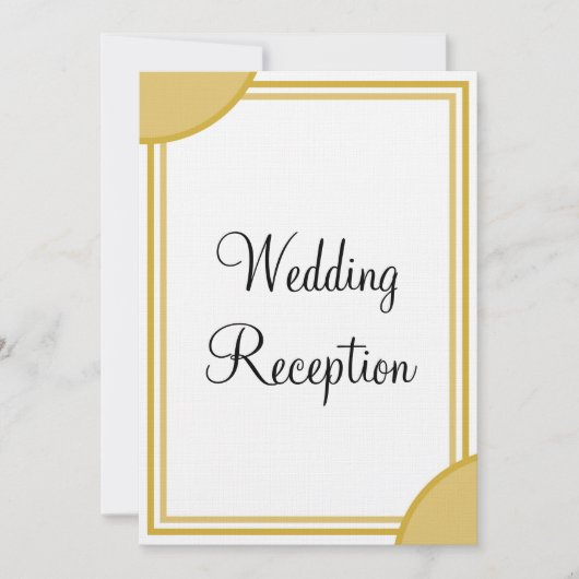 Invitation Réception de mariage de Monogramme d'or blanc (Devant)