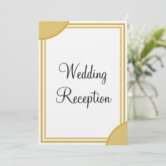 Invitation Réception de mariage de Monogramme d'or blanc (Debout devant)