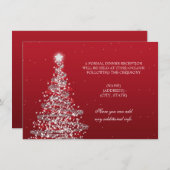 Invitation Réception de mariage de Noël Rouge Argent (Devant / Derrière)
