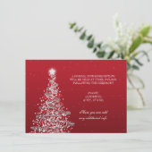 Invitation Réception de mariage de Noël Rouge Argent (Debout devant)