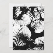 Invitation Réception de mariage de palme tropicale noire et b (Dos)