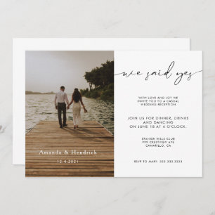 Invitation Réception De Mariage De Photo De Script Moderne Un