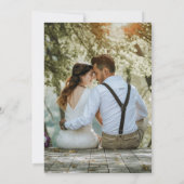 Invitation Réception de mariage de photos florales d'or noir (Dos)