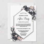 Invitation Réception de mariage de photos géométriques floral (Devant)