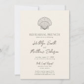 Invitation Réception de Mariage de plage moderne Shell Ocean (Devant)