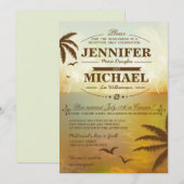Invitation Réception De Mariage De Plage Tropical Uniquement  (Devant / Derrière)