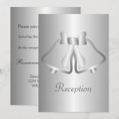 Invitation Réception de mariage de soirée aux cloches d'argen (Devant / Derrière)