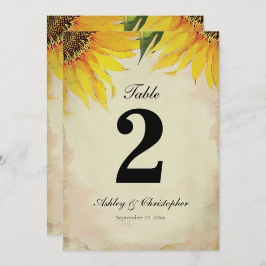 Invitation Réception de mariage de tournesol numéro deux (Devant / Derrière)