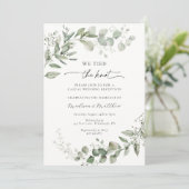 Invitation Réception de mariage décontractée avec verdure d'e (Debout devant)