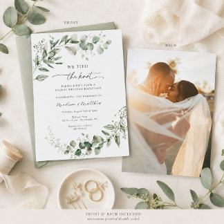 Invitation Réception de mariage décontractée avec verdure d'e