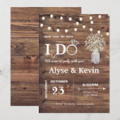 Invitation Réception de mariage décontractée en plein air Gra (Devant / Derrière)