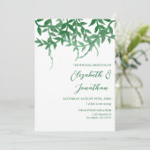 Invitation Réception de mariage des Feuilles botaniques rusti (Debout devant)