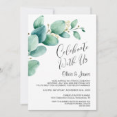 Invitation Réception de mariage des Feuilles Eucalyptus (Devant)