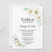 Invitation Réception de mariage des marguerites blanches (Devant)