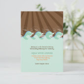 Invitation Réception de mariage d'été de plage Vagues Marron (Debout devant)