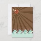 Invitation Réception de mariage d'été de plage Vagues Marron (Dos)